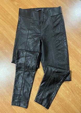 Лосіни шкіряні  темно- коричневі утеплені