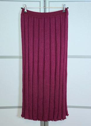 Zucchero производство имталия длинная теплая трикотажная вязаная шерстяная юбка гранатового цвета