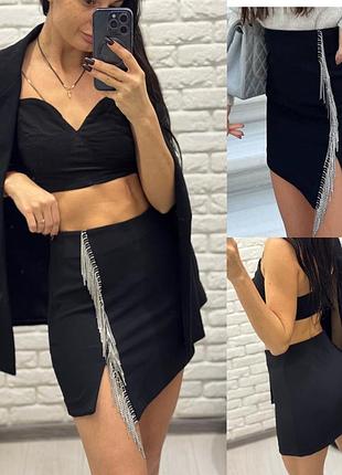 Юбка zara каміння стрази