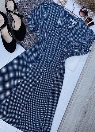 Коротка сукня marks&spencer s плаття в горох коротке плаття з рукавами ліхтариками приталена сукня трапеція
