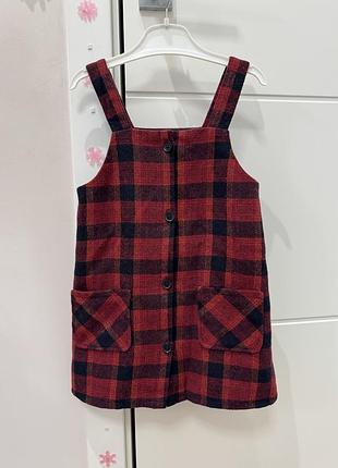 Картатий сарафан з карманами в клітинку