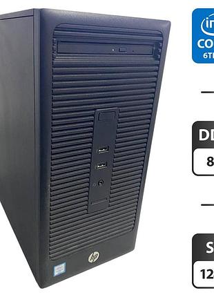 Компьютер hp 280 g2 tower / intel core i3-6100 (2 (4) ядра по 3.7 ghz) / 8 gb ddr4 / 128 gb ssd / intel hd graphics 530 / dvd-rom