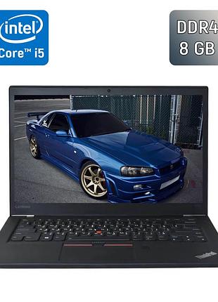 Ультрабук lenovo thinkpad t470s / 14" (1920x1080) ips / intel core i5-6300u (2 (4) ядра по 2.4 - 3.0 ghz) / 8 gb ddr4 / 256 gb ssd