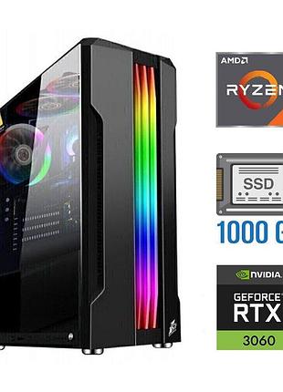 Новый игровой пк tower / amd ryzen 5 5500 (6 (12) ядер по 3.6 - 4.2 ghz) / 32 gb ddr4 / 1000 gb ssd / nvidia geforce rtx 3060, 12