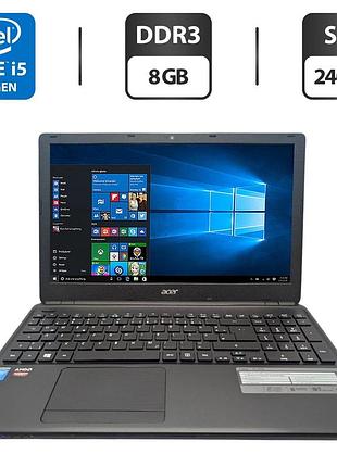 Ноутбук acer aspire e1-572g / 15.6" (1366x768) tn / intel core i5-4200u (2 (4) ядра по 1.6 - 2.6 ghz) / 8 gb ddr3 / 240 gb ssd /