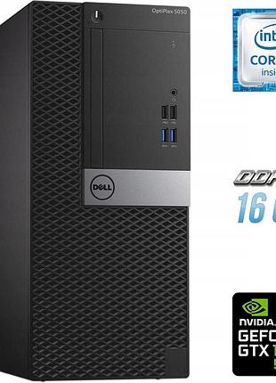 Ігровий пк dell optiplex 5050 tower / intel core i7-6700 (4 (8) ядра по 3.4 - 4.0 ghz) / 16 gb ddr4 / 500 gb ssd / nvidia geforce