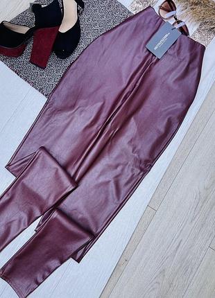 Нові шкіряні легінси plt m легінси з еко шкіри бордові легінси жіночі