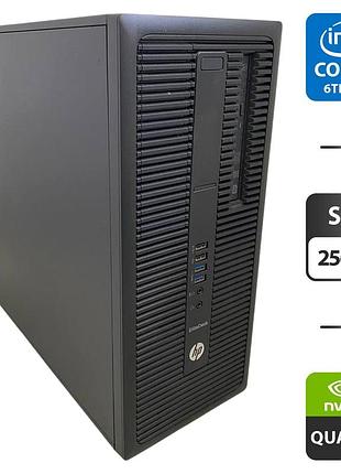 Комп'ютер hp elitedesk 800 g2 tower / intel core i5-6500 (4 ядра по 3.2 - 3.6 ghz) / 16 gb ddr4 / 256 gb ssd / nvidia quadro
