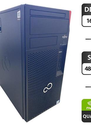Компьютер fujitsu esprimo p758 e85 tower / intel core i5-8400 (6 ядер по 2.8 - 4.0 ghz) / 16 gb ddr4 / 480 gb ssd / nvidia quadro