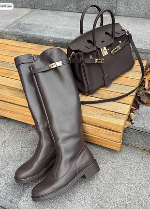 Женские сапоги евро-зима натуральная кожа