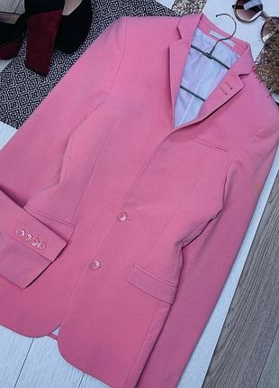 Новий приталений піджак asos xs блейзер подовжений жіночий піджак рожевий класичний піджак