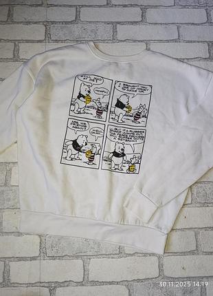 Белый теплый свитшот винни пух vinnie the pooh disney дисней