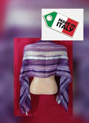 🌸 элегантный итальянский шарф-палантин • made in italy • полосатый фиолетовый акварельный принт 🌸 шарф