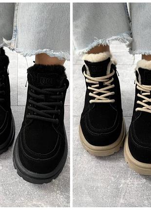 Женские зимние ботинки натуральная замша