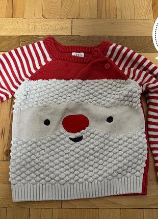 Светр з принтом санта клаусом на 18/24 місяців