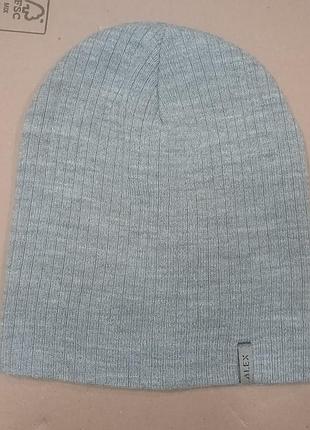 Шапка в рубчик хлопок двойная