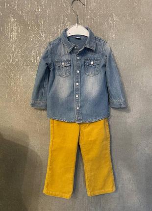 Джинсова сорочка, рубашка 9-12міс