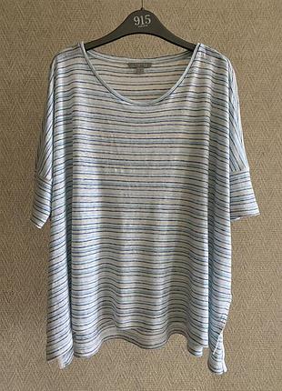 Льняная футболка в бретонскую полоску pure collection, s