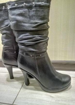 Сапоги зимние кожаные