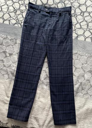 Сині штани в клітинку до школи