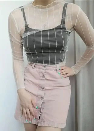 Прозрачная блуза гольф кофтина с узором белая 30/017