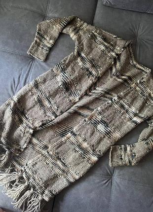 Довгий кардиган коричневий