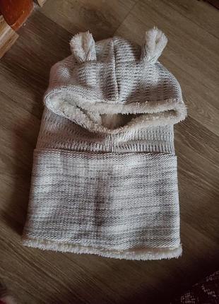 Шапка шолом на хутрі з вушками the edge