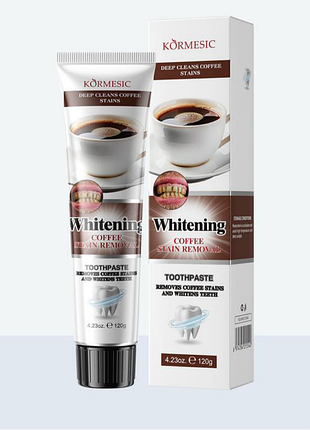 Körmsic отбеливающая зубная паста для любителей чая, кофе, курильщиков 120г - глубокая очистка, свежее дыхание, без фторидов, натуральные ингредиенты