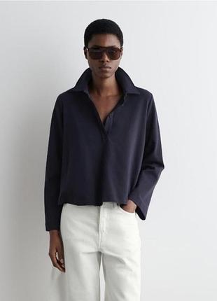 Лонгслив поло оверсайз