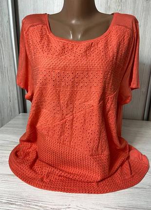 Футболка женская прошва из 100% хлопка от бренда m&amp;co размер 22 💞