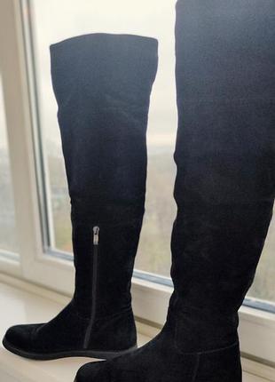 Ботфорти, натуральний замш, хутро. 38р.