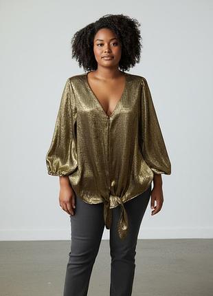 Блестящая блузка на завязке 52-54 (6)