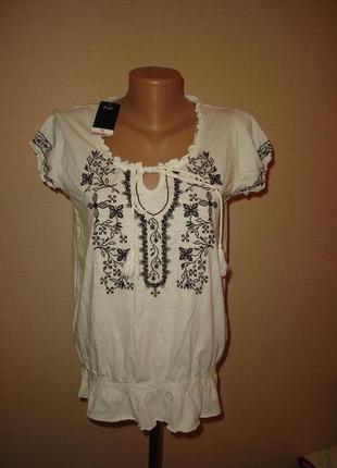 Нова блузка, вишиванка р 10 від f&f 100% котон, зроблена в індії