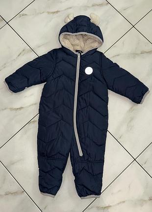Утепленный демисезонный комбинезон на мальчика lupilu 2-6 мес 62-68 см
