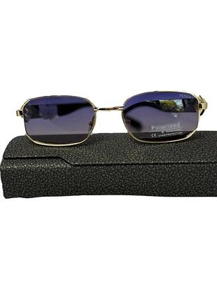 Стильные женские очки в золотистом цвете с поляризацией