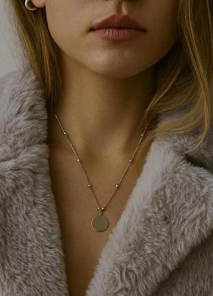 Кольє срібне з монеткою