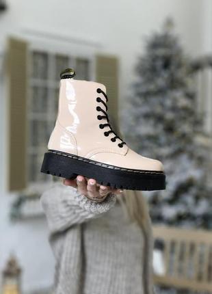 Черевики dr. martens jadon patent beige черевики