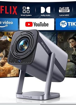 Iwimius s29 лицензия netflix, поддержка 4k и автофокус - умный проектор с wifi 6 и 2-сторонним bluetooth
