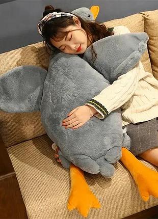 Гусь 120 см гусь-дрон: объятия цвет серый, мягкая игрушка гусь