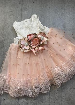 Святкова ошатна сукня набір пінетки повʼязка