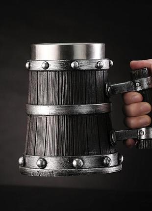 Пивная кружа викинг из полистоуна 550мл ,чашка для пива , кружка для пива ,подарочная кружка хит продаж!