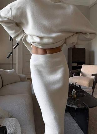 Костюм з спідницею двохстороння ангора