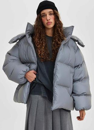 Жіноча куртка зимова beom до -20° розмір xs/s сіра рефлективна
