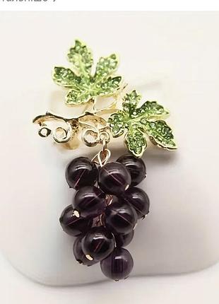 Вінтажна брошка у західному стилі з емаллю "виноград"
