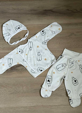 Байковый комплект для младенцев теплый костюмчик для новорожденного