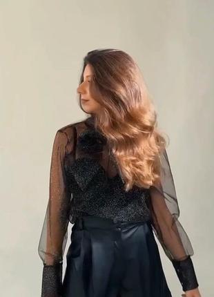 Блуза сетка с блестками