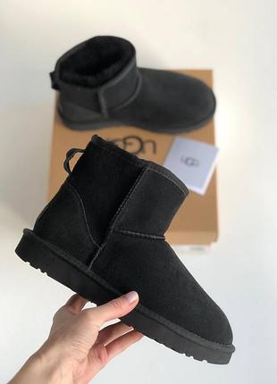 Ugg mini black уггі жіночі на овчині