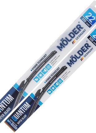 Комплект щеток стеклоочистителей molder quantum для renault logan 2015-2020 гибридные стеклоочистители д ve-33