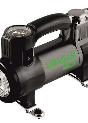 Компрессор автомобильный uragan 90190 led-сигнальный фонарь однопоршневой для колес производительность 3 ve-33