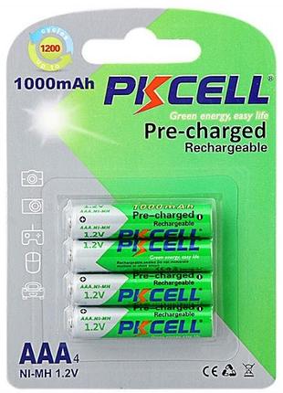 Аккумулятор pkcell 1.2v aaa 1000mah nimh 4 штуки для плееров фонариков игрушек батарейки ve-33